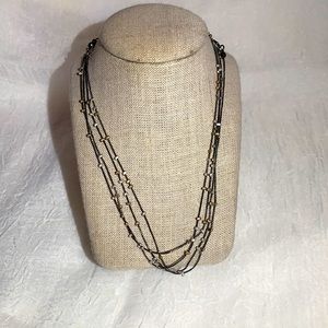 Long Black Chain with Tiny Bead Accents